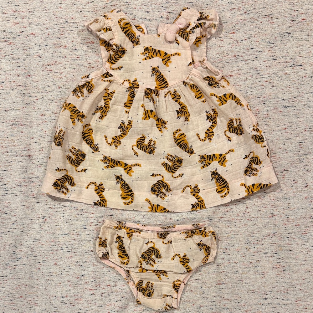 Mud Pie Tiger Pattern Diaper Cover Set